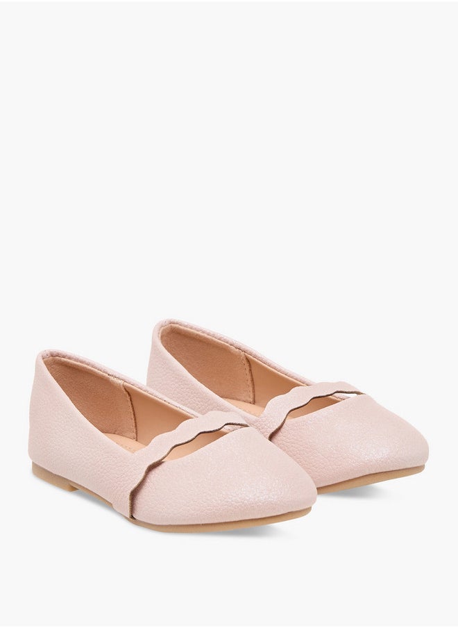 Flora Bella By Shoexpress Girls Textured Slip-On Ballerina Shoes  - Image 1