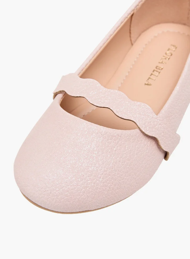 Flora Bella By Shoexpress Girls Textured Slip-On Ballerina Shoes