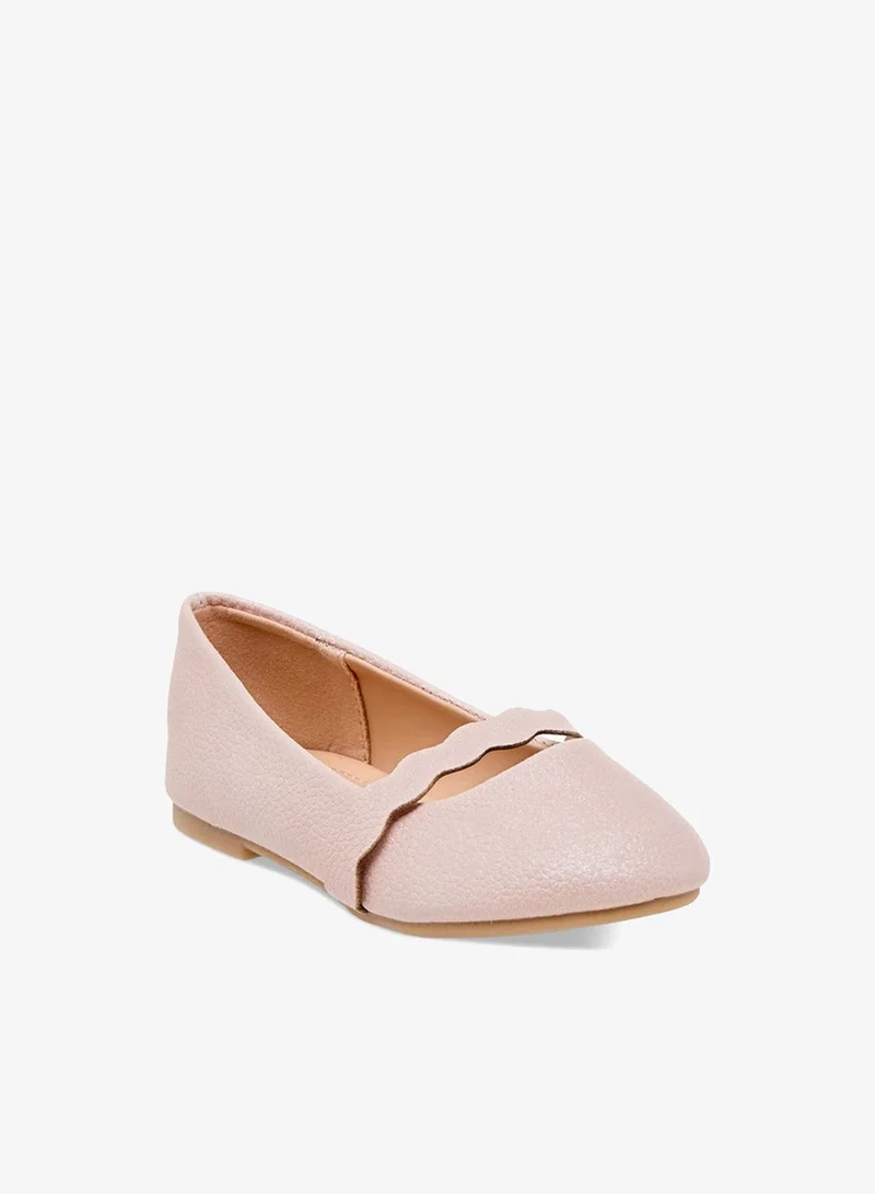Flora Bella By Shoexpress Girls Textured Slip-On Ballerina Shoes
