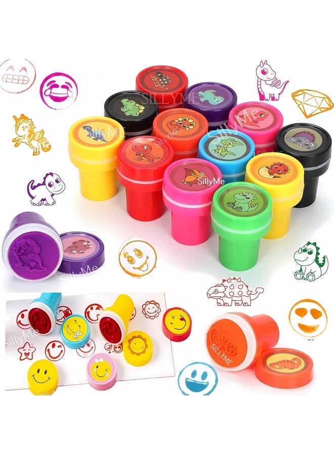 Sillyme 20pc Emoji Stamps for Kids - Fancy Stationery items for Girls Boys - Return Gifts Birthday Party for kids bulk - Reward Stickers for kids - return gift for kids birthday age 6-10 6-12 stamp art craft - Image 1