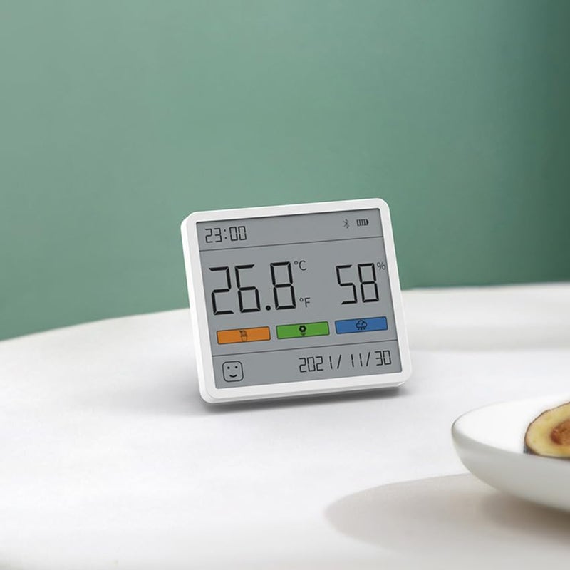 ATuMan Cross-material combo compatible ATuMan TH1Digital Hygrometer Indoor Thermometer with Temperature Monitor With High Accuracy Sensor LCD Display Large Display Date Clock for Kitchen Baby Room Office (White) Multi-market matching options - Image 3
