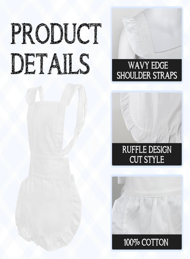 Aspire Retro Ruffle Apron, Adjustable Kitchen Cooking Apron for Girls, Vintage Baking Apron, Kid's Maid Costume - Image 3