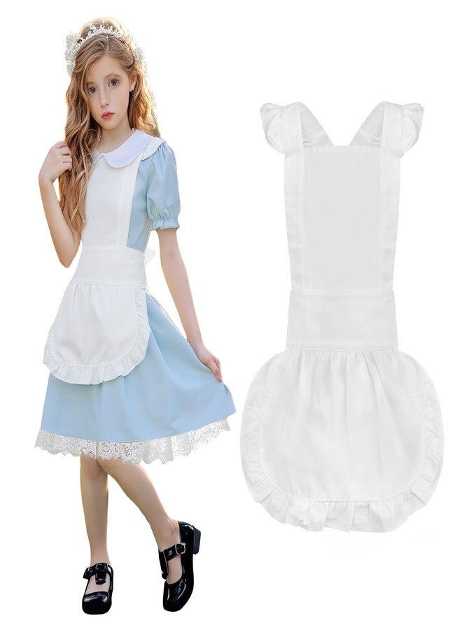 Aspire Retro Ruffle Apron, Adjustable Kitchen Cooking Apron for Girls, Vintage Baking Apron, Kid's Maid Costume - Image 1