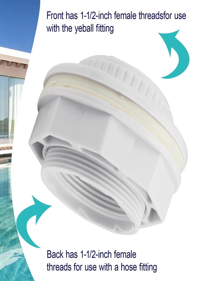 GGTE SP1023 Inlet Return Fitting for Hayward Above Ground Pool 1-1/2" Fip Inlet Return Fitting with Locknut and Gasket SP1419D Opening Directional Flow Inlet Fitting - Image 4