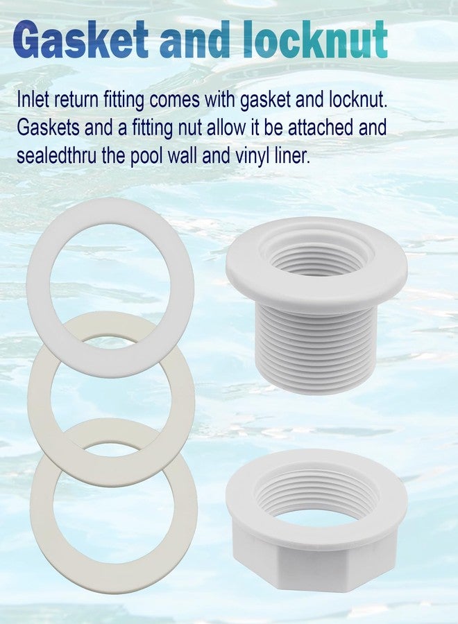 GGTE SP1023 Inlet Return Fitting for Hayward Above Ground Pool 1-1/2" Fip Inlet Return Fitting with Locknut and Gasket SP1419D Opening Directional Flow Inlet Fitting - Image 2