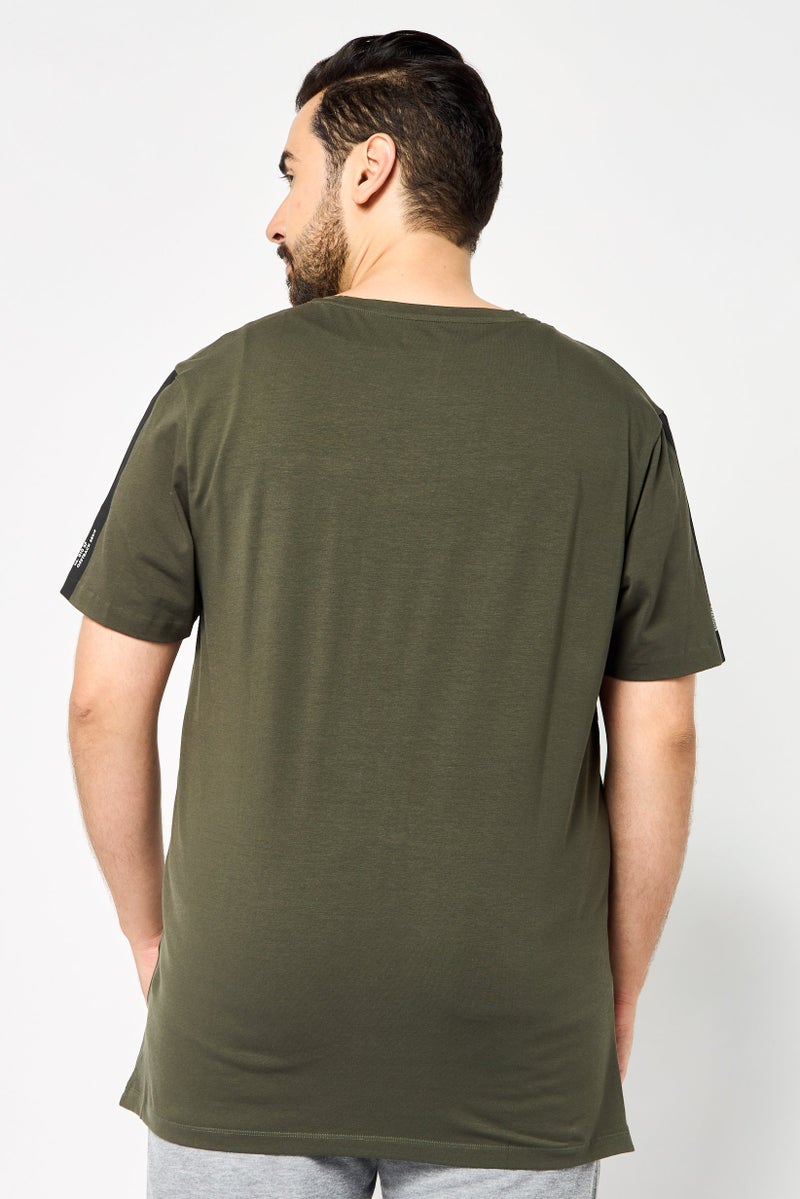 Scuderia Ferrari Men Slim Fit Short Sleeve Graphic Print Outdoor T-Shirt, Olive  - Image 4