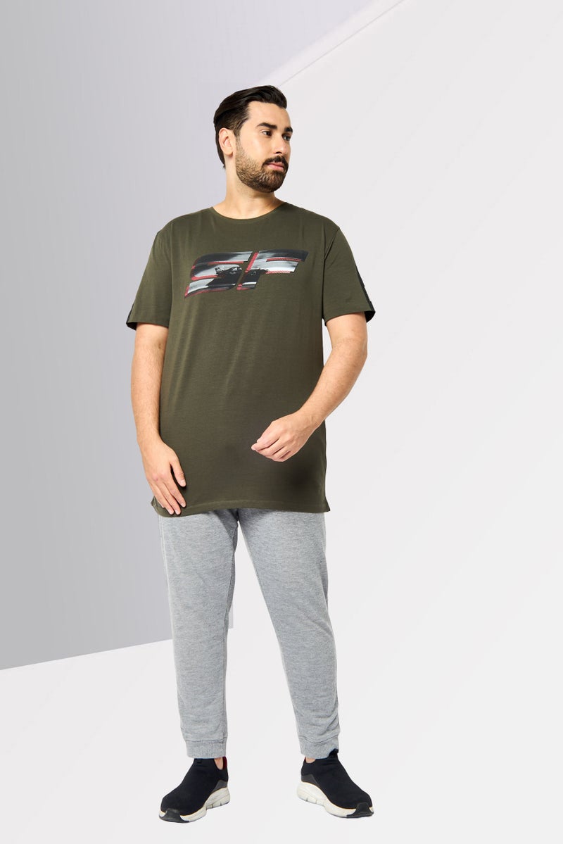 Scuderia Ferrari Men Slim Fit Short Sleeve Graphic Print Outdoor T-Shirt, Olive  - Image 2