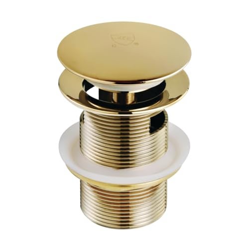 Kingston Brass VTDESHOEPB Trimscape Toe-Touch Tub Drain with Overflow, Polished Brass - Image 2