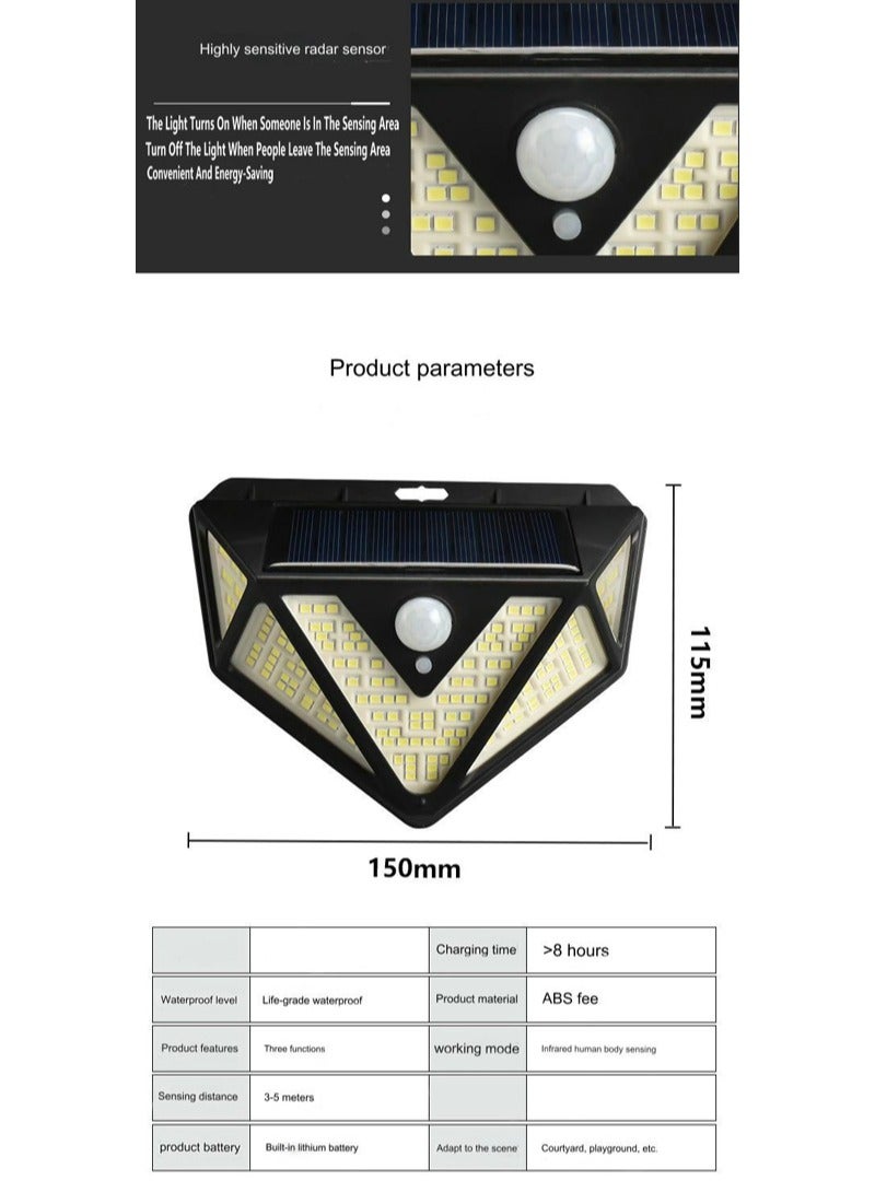 Generic 1pcs Solar Sensor Light Home Garden Wall Light Outdoor Rainproof 166LED Eaves Light  - Image 4