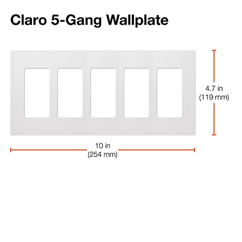 Lutron Claro 5 Gang Decorator/Rocker Wallplate, Satin, Biscuit (1-Pack) | SC-5-BI - Image 5