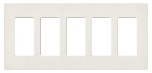 Lutron Claro 5 Gang Decorator/Rocker Wallplate, Satin, Biscuit (1-Pack) | SC-5-BI - Image 1