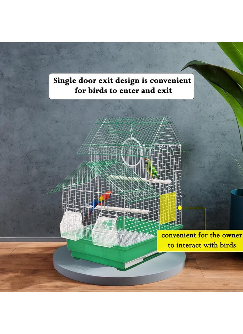 قفص طيور، قفص سفر صغير على شكل منزل مع مقبض حمل، وأوعية تغذية، ومجثمات بلاستيكية، وأوعية قابلة للإزالة، مناسب للطيور المحبة، طيور الكناري 47 سم (أخضر) - pzsku/Z78700BB011582B561468Z/45/_/1723821235/5e0228e1-752c-469a-b8a0-dcae9c74e84d