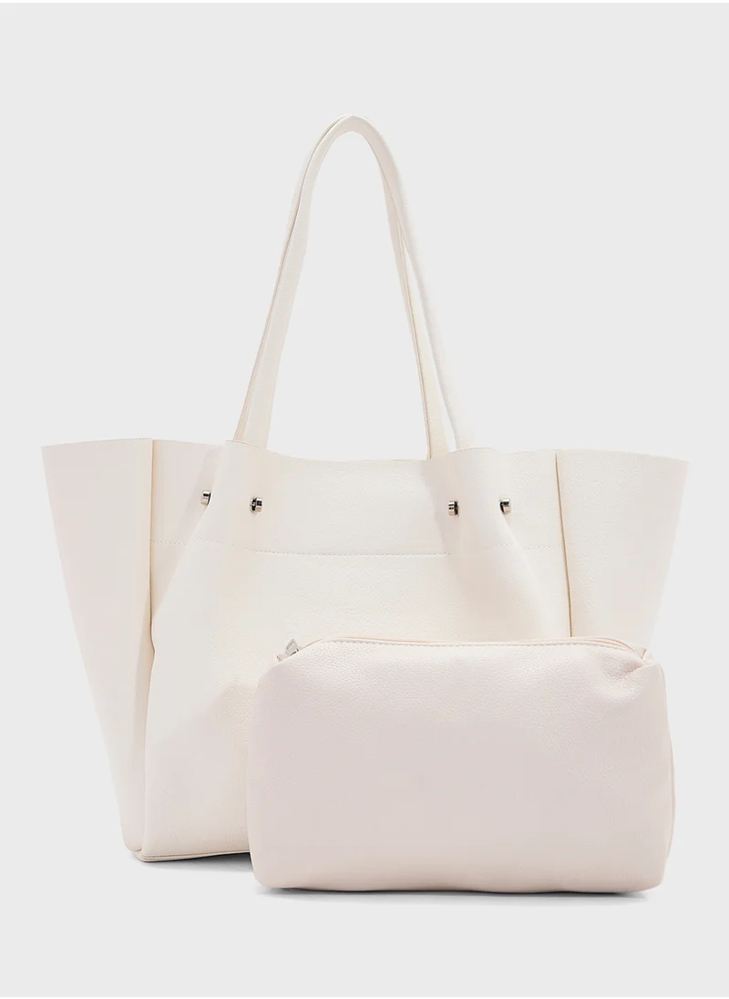 ايلا 2 In 1 Minimalist Tote Bag With Pouch