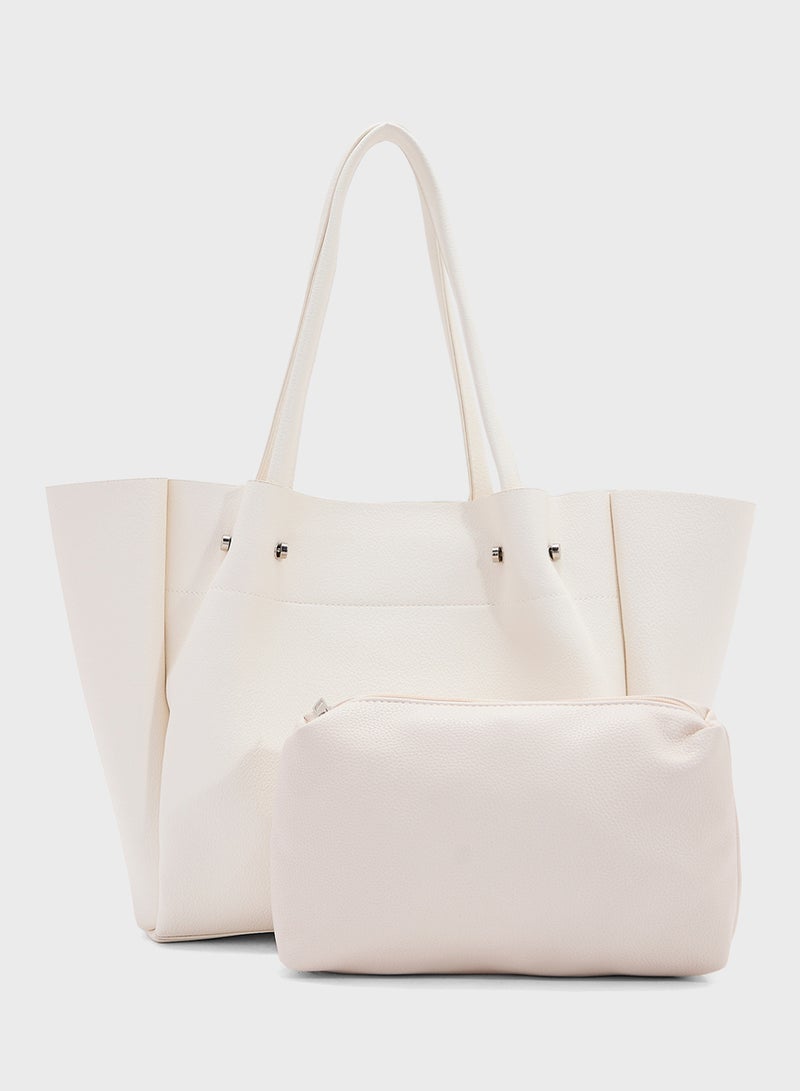 ELLA 2 In 1 Minimalist Tote Bag With Pouch  - Image 1