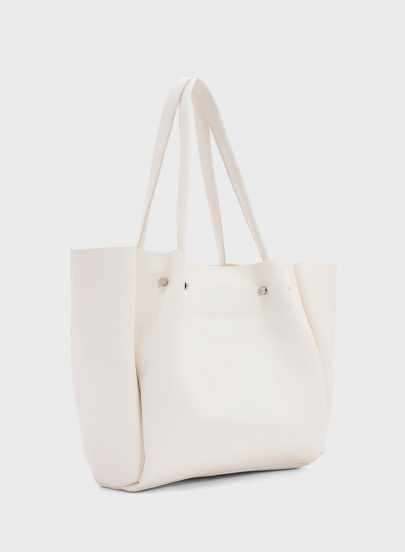 ELLA 2 In 1 Minimalist Tote Bag With Pouch  - Image 4