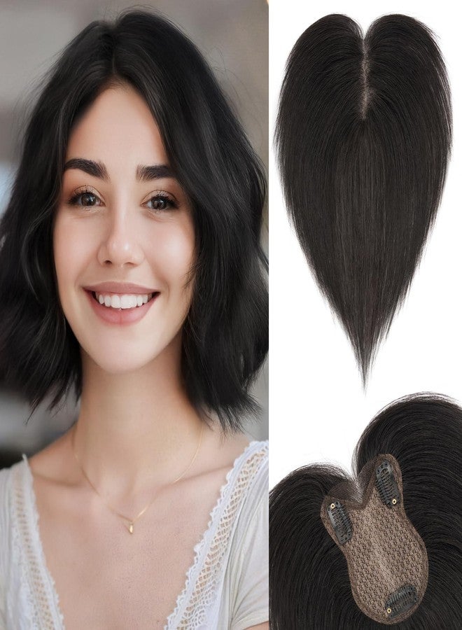 سيجو وصلة شعر بشري من سيجو، طبقتان، مخيطة يدويًا، لتغطية الشعر الخفيف، تغطية ثلاثية الأبعاد 360 درجة، وصلات شعر طبيعية للنساء لإضافة كثافة، 11 بوصة، لون أسود طبيعي #1B، 21 غرام - Image 1