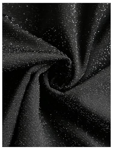 OYOANGLE Women's Plus Size Cocktial Dress Sparkly Glitter Short Sleeve Summer Flared Club Party Dress Black 3XL - Image 5
