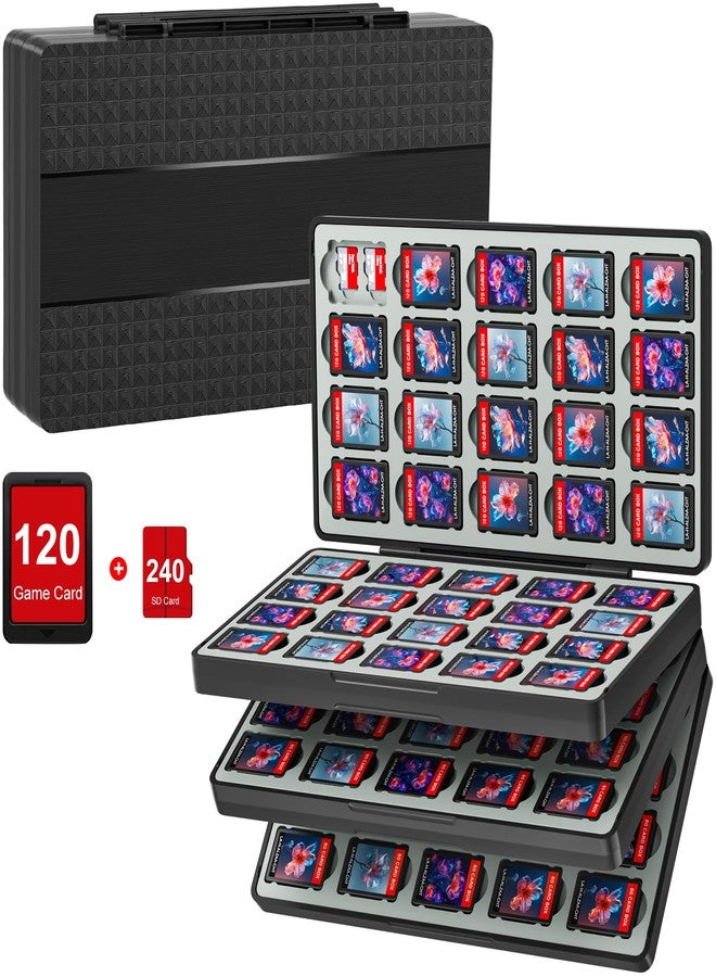 fivtek Switch Game Case for Nintendo Switch 2/Switch/OLED/Lite, Magnetic Switch-2 Game Case Holder with 120 Cartridge & 240 Micro SD Card Slots, Portable Travel Games Card Organizer Gift Accessories - Image 1