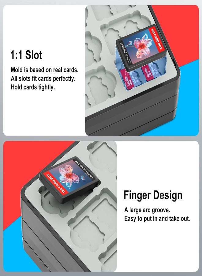 fivtek Switch Game Case for Nintendo Switch 2/Switch/OLED/Lite, Magnetic Switch-2 Game Case Holder with 120 Cartridge & 240 Micro SD Card Slots, Portable Travel Games Card Organizer Gift Accessories - Image 5