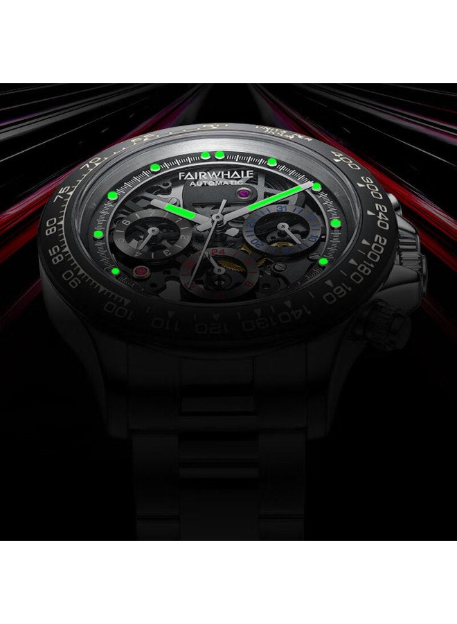Mark Fairwhale Men's Automatic Mechanical Watch Top Ten National Brands Hollow Luminous Birthday Gift For Boyfriend 6970 - Image 5
