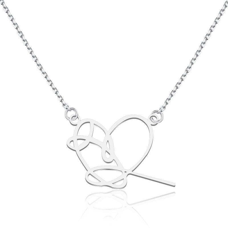 SEIRAA Korean Group Heart Signature Necklace Music Singer Jewelry Gifts For Music Fans (Heart Signature Necklace) - Image 1