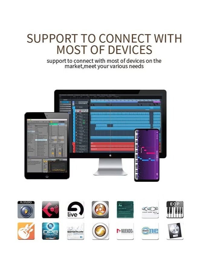 Sakulight لوحة مفاتيح بيانو رقمية قابلة للطي بـ 88 مفتاحًا، لوحة مفاتيح كاملة الحجم شبه مرجحة، بيانو كهربائي محمول مع MIDI، وظيفة منفصلة، ​​دواسة مستدامة وحقيبة حمل للمبتدئين (أسود مع ضوء) - Image 2