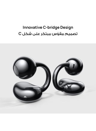 FreeClip Wireless Earphones, Bluetooth Earbuds, Futuristic Aesthetic Design, Feather-Like Wearing, Open-Ear Listening, Long Battery Life, iOS And Android Black - view 3