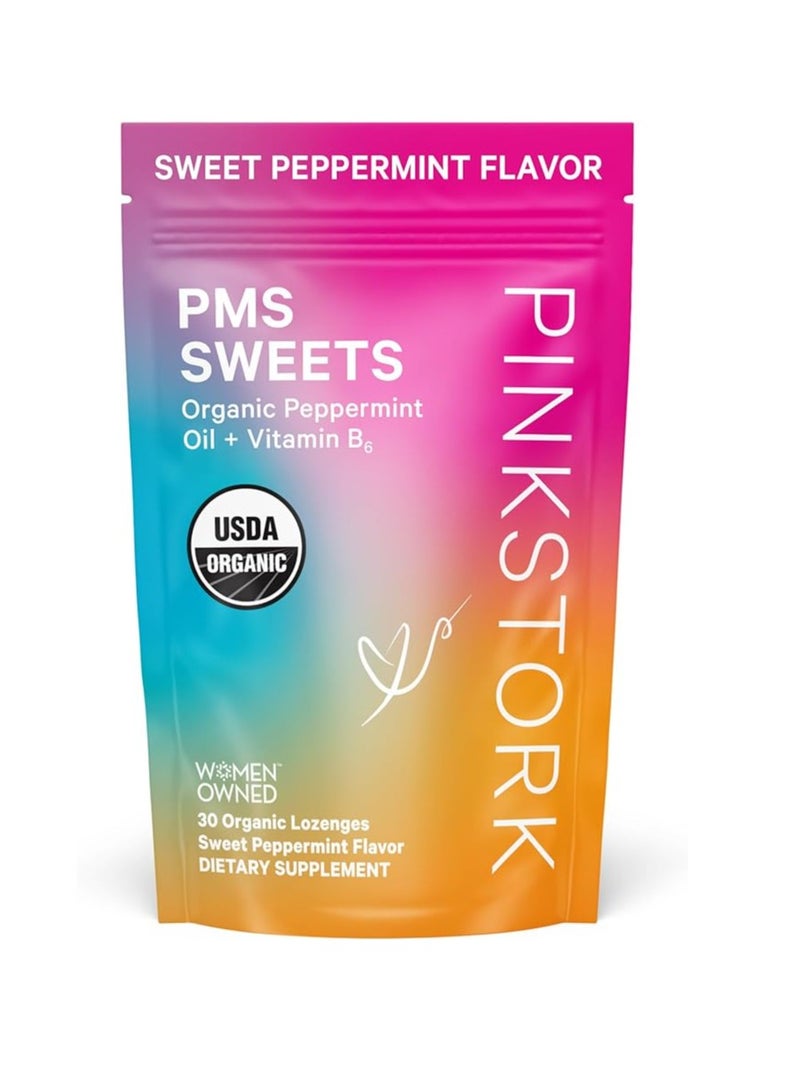 Pink Stork PMS Sweets Vitamin B6 and Peppermint - Period, Digestion, Bloating, Mood Swings - 30 Drops