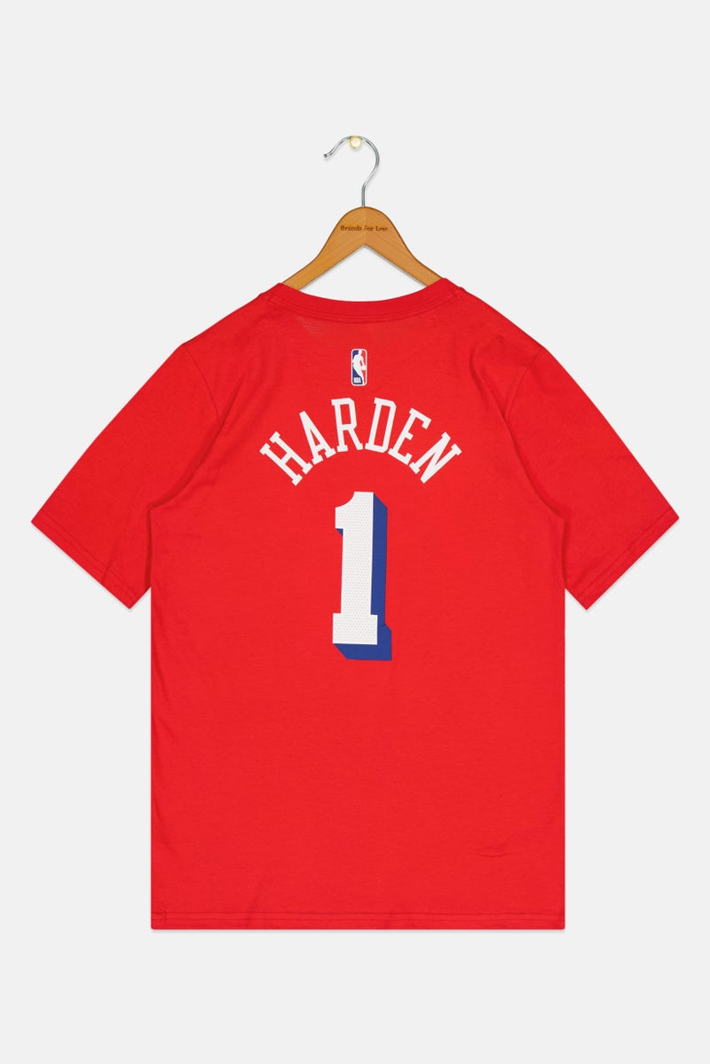 Nike Nike X NBA Kids Boy Phila Short Sleeve Basketball T-Shirt, Red  - Image 2