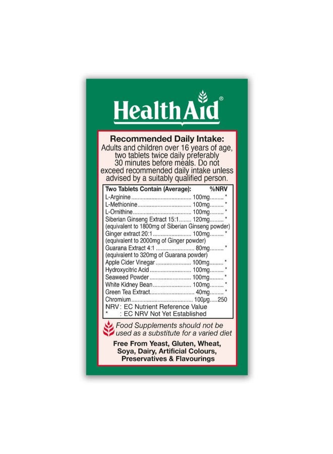 HealthAid SiberSlim 60 Vegan Tablets - Image 3