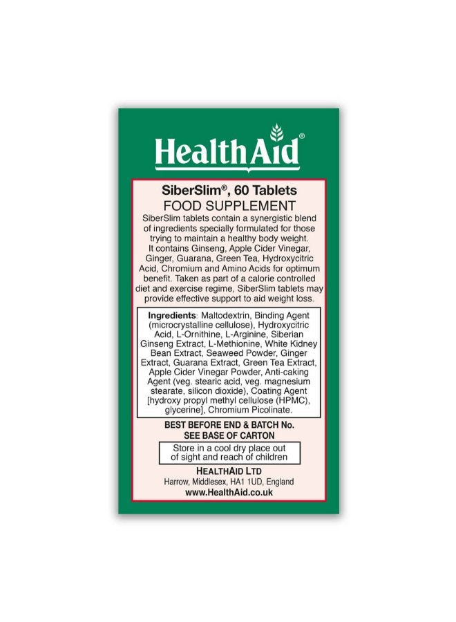 HealthAid SiberSlim 60 Vegan Tablets - Image 2