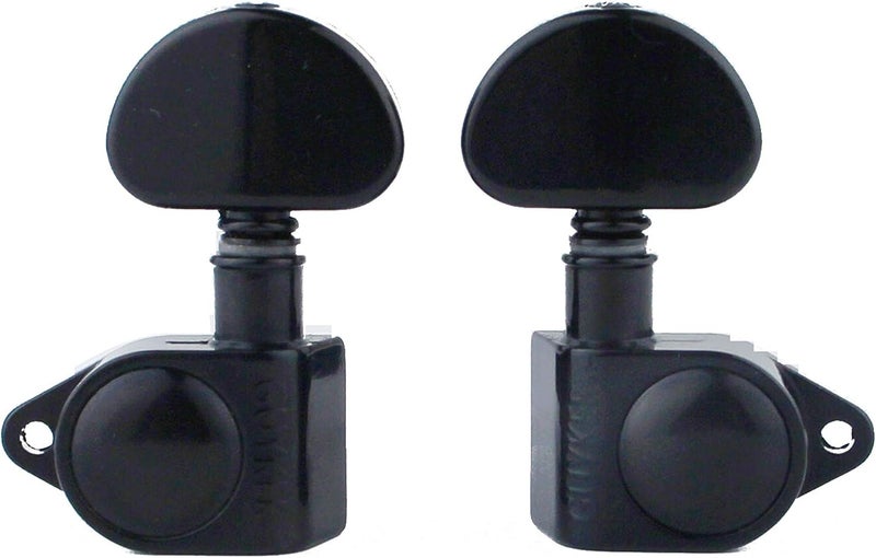 guyker Guitar Machine Heads (3L + 3R Handed) – 1:21 Sealed Tuners Tuning Key Pegs with Big handle Replacement for Electric, Folk or Acoustic Guitars – Black, GK102B - Image 3
