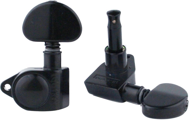 guyker Guitar Machine Heads (3L + 3R Handed) – 1:21 Sealed Tuners Tuning Key Pegs with Big handle Replacement for Electric, Folk or Acoustic Guitars – Black, GK102B - Image 5