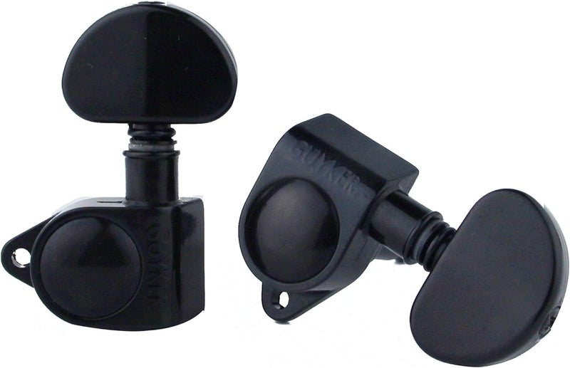 guyker Guitar Machine Heads (3L + 3R Handed) – 1:21 Sealed Tuners Tuning Key Pegs with Big handle Replacement for Electric, Folk or Acoustic Guitars – Black, GK102B - Image 4