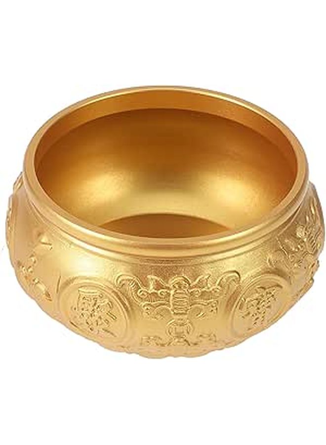Brass Treasure Bowl with Paired Fish Design Feng Shui Wealth Ornament for Home Office Decor - Image 1