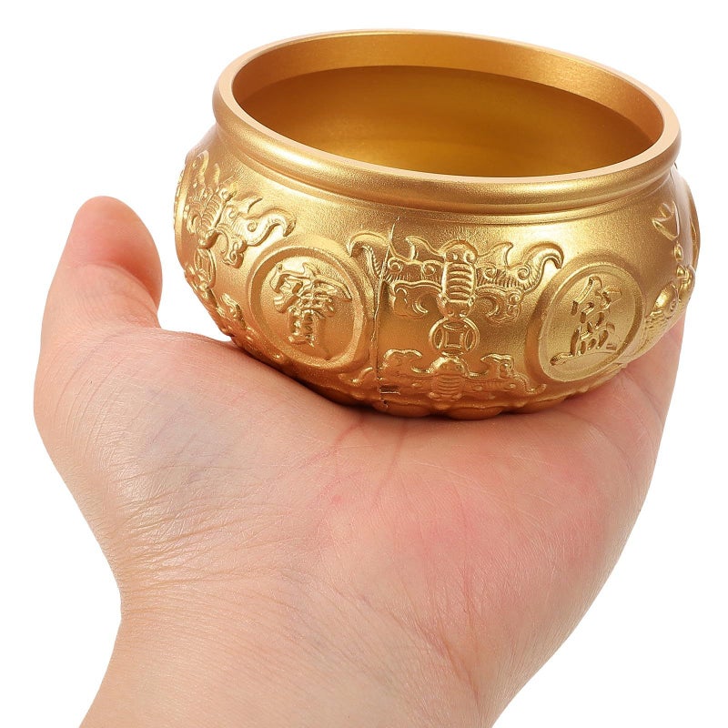 Brass Treasure Bowl with Paired Fish Design Feng Shui Wealth Ornament for Home Office Decor - Image 5