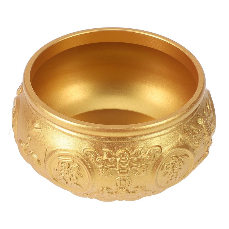 Brass Treasure Bowl with Paired Fish Design Feng Shui Wealth Ornament for Home Office Decor - Image 2