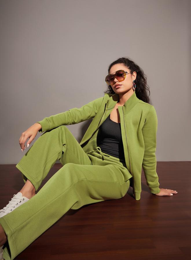 ساسافراس جاكيت فليس بياقة عالية وسحَّاب غلق - Image 2