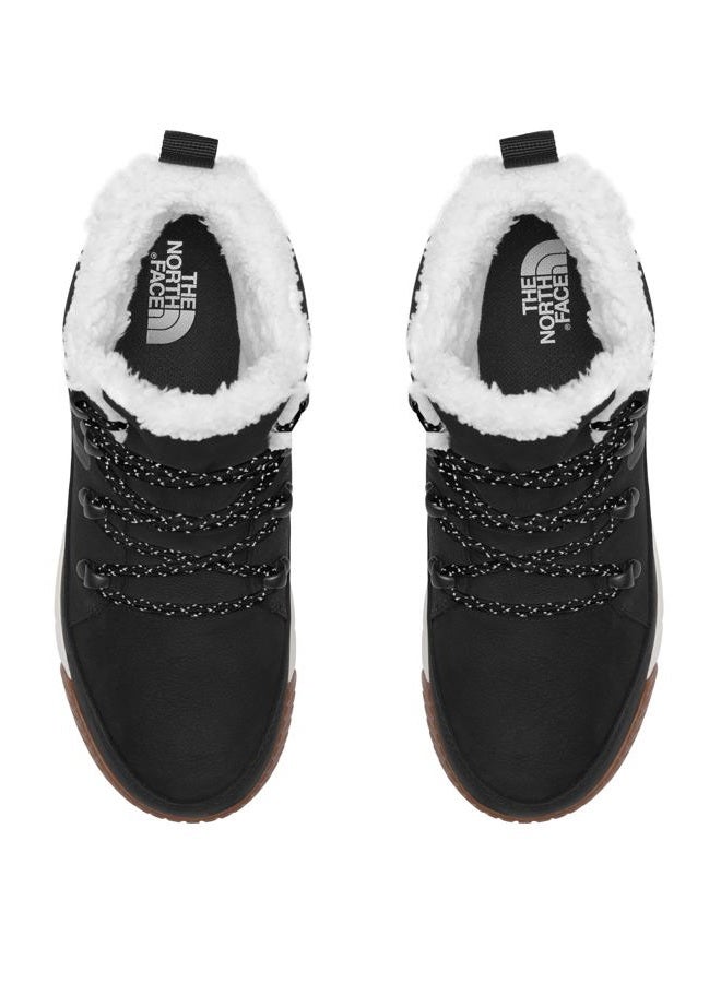 THE NORTH FACE Women's Sierra Mid Lace Insulated Waterproof Boots | Leather Upper & Rubber Outsole Hiking, Tnf Black/Gardenia White, 38.5 EU - Image 4