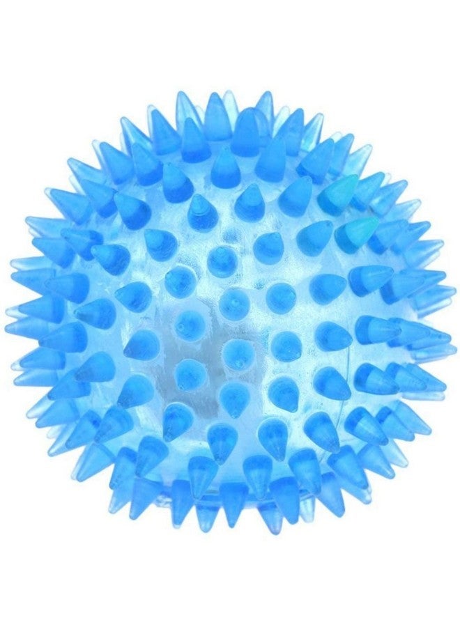Led Light-Up Spike Squeaky Ball With Free Collar Charm For Puppy-Small, Dog Toy Spiked Led Ball Free 1 Tag - Image 2
