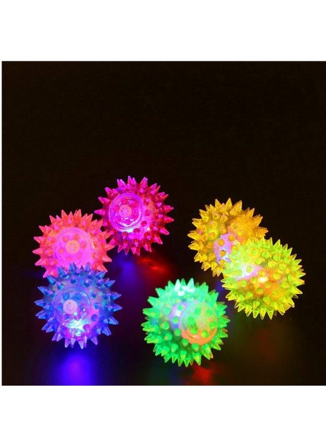 Led Light-Up Spike Squeaky Ball With Free Collar Charm For Puppy-Small, Dog Toy Spiked Led Ball Free 1 Tag - Image 5