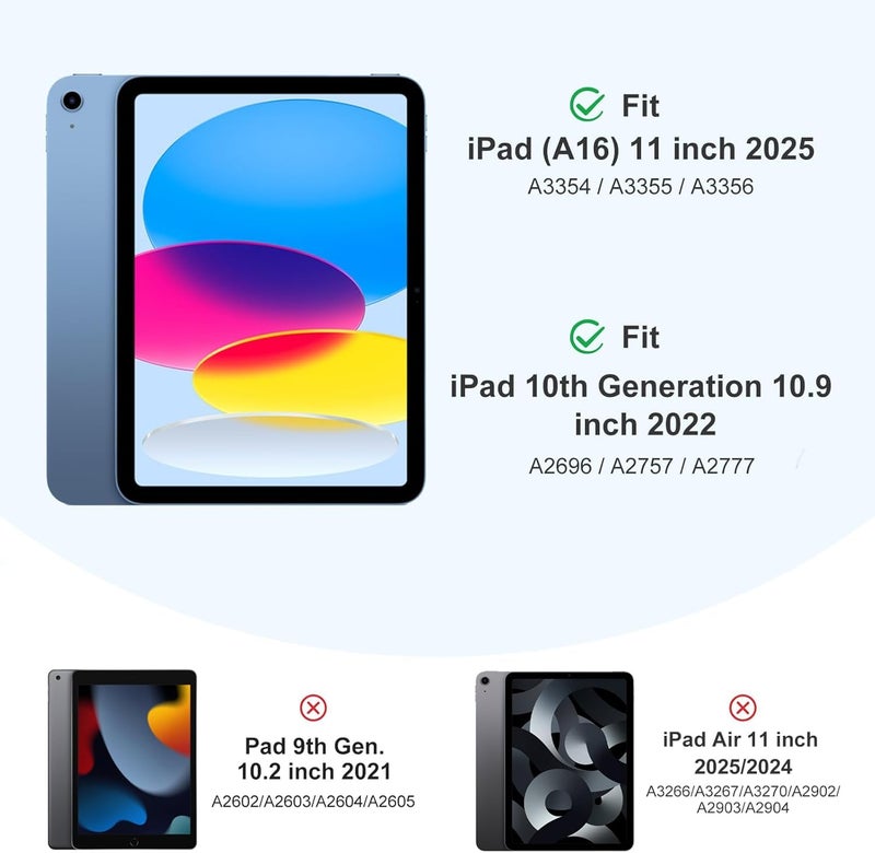 CERLINK Case for iPad (A16) 11th/10th Generation (2025/2022)-Auto Sleep/Wake Cover Pencil Holder Soft Flexible Case Recoil Series for Apple iPad 10th/11th Gen (Dark Blue) - Image 3