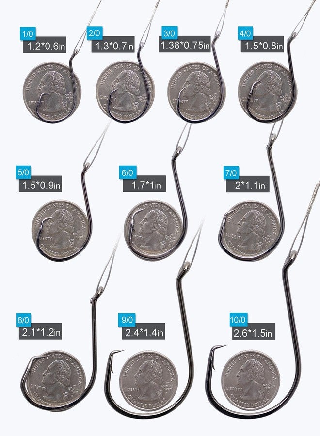 Beoccudo Circle Hooks Rigs Saltwater Steel Leader Wire, 25pcs Heavy Duty Circle Hook with Leader Wire Bass Catfish Fishing Lure Rig 1/0 - Image 2
