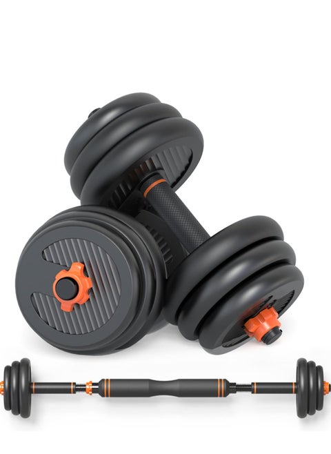 2 in 1 Adjustable Dumbbells, Can be Used as a Barbell, No Bad Smell/Non-slip/Does Not Hurt the Floor - Free Adjustable Weights Dumbbell Set