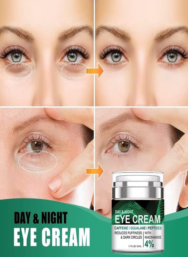 Caffeine Eye Cream for Puffiness and Bags Under Eyes Daily Anti-Wrinkle Cream Collagen Peptide Eye Cream Day and Night Reduce The Look Of Aging Line Smoothing Skin Care 1.7 FL OZ,1 Pack - Image 5