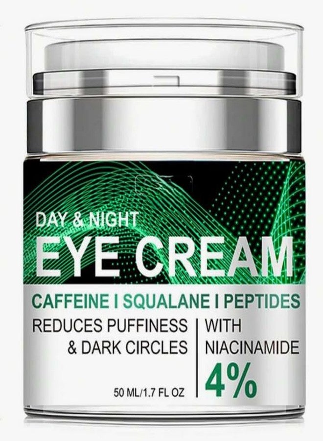 Caffeine Eye Cream for Puffiness and Bags Under Eyes Daily Anti-Wrinkle Cream Collagen Peptide Eye Cream Day and Night Reduce The Look Of Aging Line Smoothing Skin Care 1.7 FL OZ,1 Pack - Image 1