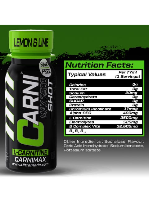 C5 CarniMax Shot Lemon & Lime - L-Carnitine Drink, 77ml, Sugar-Free, Weight  Loss 12 Bottles | Best Price Qatar | Doha
