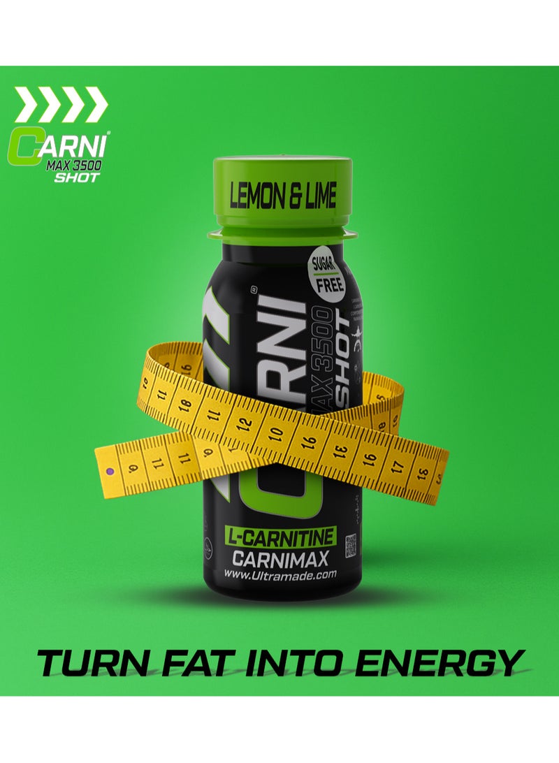 C5 CarniMax Shot Lemon & Lime - L-Carnitine Drink, 77ml, Sugar-Free, Weight Loss 12 Bottles - Image 3