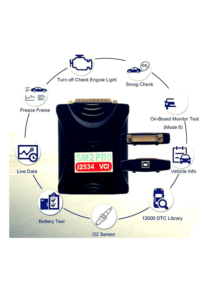 Generic ECU Programmer 2.21.21 SM2 Pro J2534 VCI Read Write ECU Tool Support Checksum and Pinout Diagram 67IN1 of Flash Bench OBD with Dongle Free Support  - Image 2