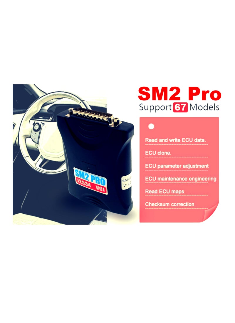 Generic ECU Programmer 2.21.21 SM2 Pro J2534 VCI Read Write ECU Tool Support Checksum and Pinout Diagram 67IN1 of Flash Bench OBD with Dongle Free Support  - Image 5